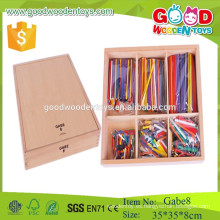 Los juguetes de madera de los palillos de madera del precio barato de la alta calidad GABE 8 juguetes educativos del gabe del regalo del froebel